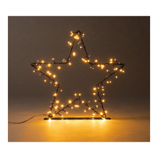 Star 120 LEDs - Material: out of metal with plastic coating - Color: black/warm white - Size: 55cm X Metallfuß: 40x5cm