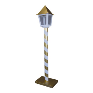 Street lamp  - Material: out of metal - Color: white/gold - Size: 120cm X Metallfuß: 20x30cm