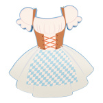 Tracht-Dirndl aus Styropor, doppelseitig, mit 2...