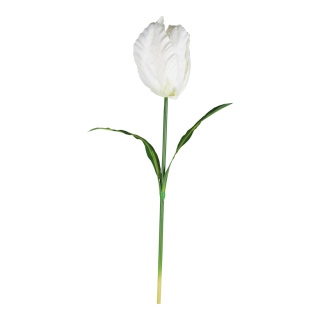 Tulipe en plastique/soie synthétique, avec tige     Taille: 130cm, fleur : Ø 20cm    Color: blanc