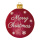 Weihnachtskugel aus Metall, flach, mit Aufsteller, »Merry Christmas«     Groesse:70cm    Farbe:rot/weiß