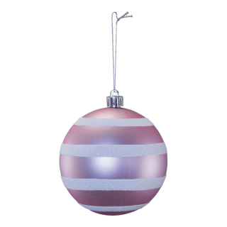 Christmas ball  - Material: out of plastic - Color: matt pink/white - Size: Ø 10cm