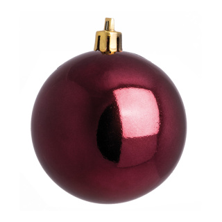 Weihnachtskugel, bordeaux glänzend, 12 St./Karton, Größe: Ø 6cm Farbe: