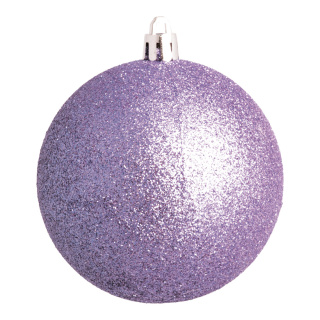 Weihnachtskugel, lavendel beglittert,  Größe: Ø 10cm Farbe: