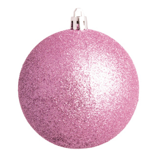 Christmas ball pink glittered  - Material:  - Color:  - Size: Ø 14cm
