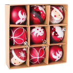 Weihnachtskugeln 9 Stk., aus Kunststoff, Ornamente, im...