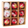 Weihnachtskugeln 9 Stk., aus Kunststoff, Ornamente, im Blister mit Sichtfenster     Groesse:Ø 6cm    Farbe:rot/weiß