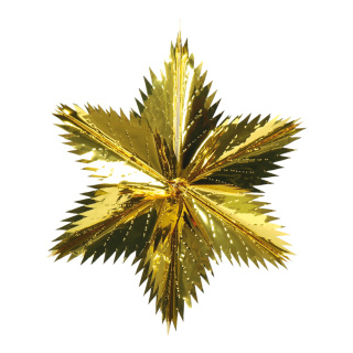 Pointed cut star  - Material: metal foil - Color: gold - Size: Ø 40cm