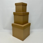 Schachtelsatz GROSS aus Karton natur gerippt/glatt, 3er Set