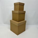 Schachtelsatz KLEIN aus Karton natur glatt/gerippt 3er Set