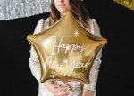 Folienballon Stern Happy New Year, 47x50 cm, gold