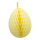 Honeycomb egg out of paper, with hanger, foldable, self-adhesive     Size: Ø 40cm    Color: light yellow