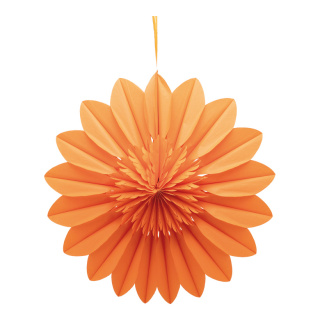 Rosette de fleurs en papier, avec suspension, pliable, autocollant     Taille: 70cm    Color: orange