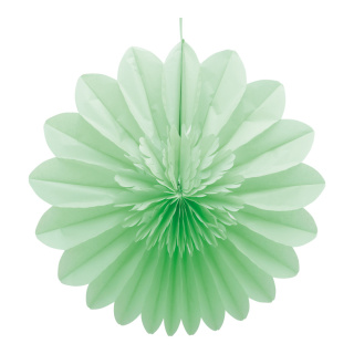 Flower rosette out of paper, with hanger, foldable, self-adhesive     Size: 50cm    Color: light green
