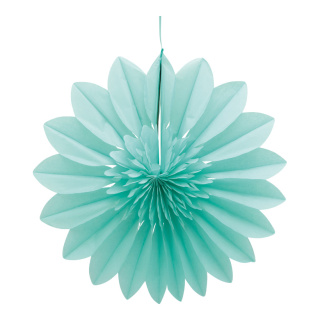 Flower rosette out of paper, with hanger, foldable, self-adhesive     Size: 30cm    Color: light green