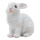 Hase aus Polyresin, sitzend     Groesse: 20x21,3x13,2cm    Farbe: weiß