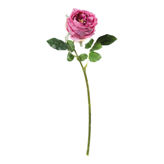 Rose en plastique/soie artificielle, flexible, effet touche réelle     Taille: 45cm, tige: 38cm    Color: fuchsia