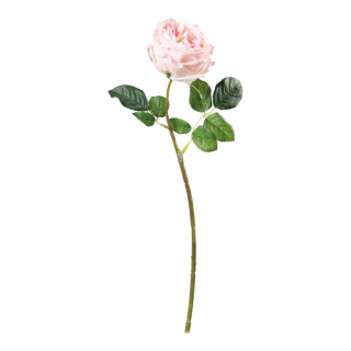 Rose aus Kunstseide/Kunststoff, biegsam, Real-Touch Effekt     Groesse: 45cm, Stiel: 38cm    Farbe: rosa