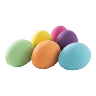 Oeufs de Pâques 6 pcs par sachet, en polystyrène     Taille: 10cm    Color: multicolore