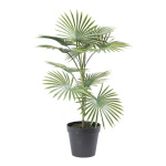 Palm in pot 10 PE leaves, out of plastic/artificial silk...