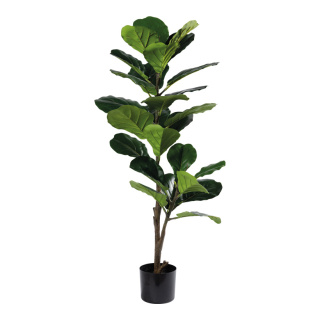 Fiddle fig tree 27 leaves, out of plastic/artificial silk     Size: 107cm, Topf: Ø15,5cm    Color: green