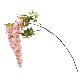 Branche de cytise 3-fois, en plastique/soie synthétique, flexible     Taille: 100cm, tige: 47cm    Color: rose/vert