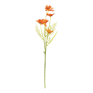 Daisy on stem 5-fold, out of artificial silk/ plastic, flexible     Size: 50cm, stem: 28cm    Color: orange/green