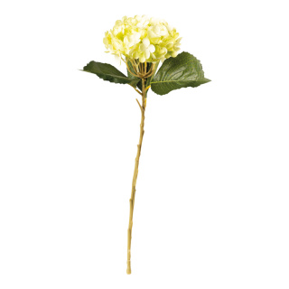 Hortensia sur tige en plastique/soie synthétique, flexible     Taille: 50cm, Ø15cm, tige: 32cm    Color: vert