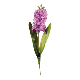Jacinthe sur tige en plastique/soie synthétique, flexible     Taille: 43cm, Ø8cm    Color: violet