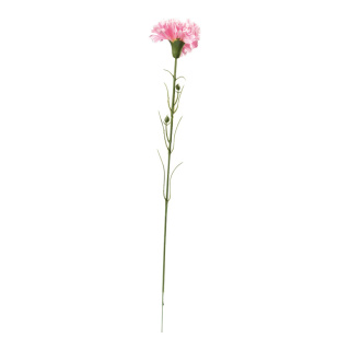 Nelke am Stiel aus Kunstseide/Kunststoff, biegsam     Groesse: 50cm, Ø8cm    Farbe: pink