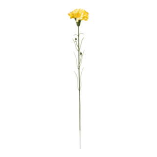 Carnation on stem out of artificial silk/ plastic, flexible     Size: 50cm, Ø8cm    Color: yellow