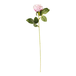 Rose sur tige en plastique/soie synthétique, flexible     Taille: 51cm, tige: 37cm    Color: rose