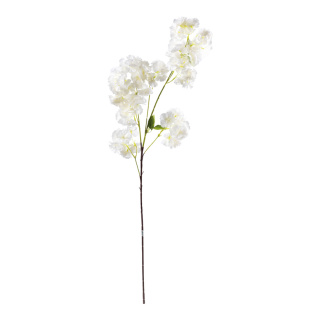 Kirschblütenzweig aus Kunstseide/Kunststoff, biegsam     Groesse: 100cm, Stiel: 46cm    Farbe: weiß