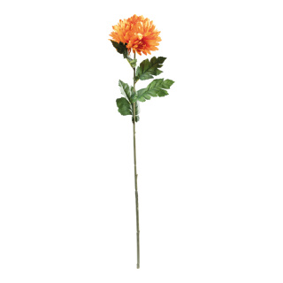 Chrysanthemum on stem out of plastic/artificial silk, flexible     Size: 77cm, stem: 46cm    Color: orange
