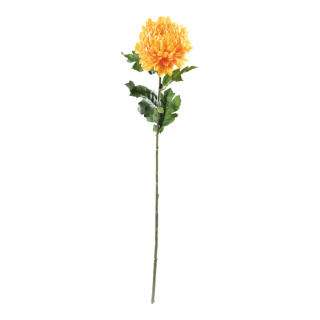 Chrysantheme am Stiel aus Kunststoff/Kunstseide, biegsam     Groesse: 77cm, Stiel: 46cm    Farbe: gelb