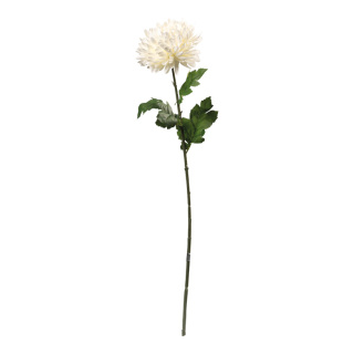 Chrysanthème sur tige en plastique/soie synthétique, flexible     Taille: 77cm, tige: 46cm    Color: blanc