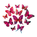 Papillons 3D 12-fois, en plastique, en sachet, avec...
