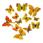 Papillons 3D 12-fois en plastique Color: jaune Size: 6-12cm