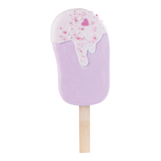 Ice cream with stick out of styrofoam/wood     Size: 50x19x5cm, stick: 18,5cm    Color: purple/white
