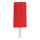 Glace à bâton en polystyrène, tige en bois     Taille: 50x18x5,5cm, tige: 16cm    Color: rouge
