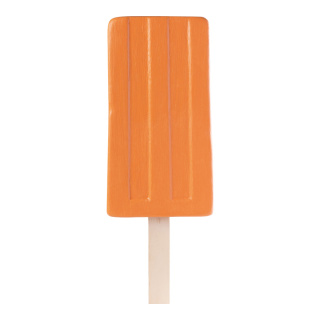Glace à bâton en polystyrène, tige en bois     Taille: 50x18x5,5cm, tige: 16cm    Color: orange