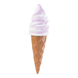 Glace soft en cornet en polystyrène     Taille: 34cm    Color: blanc/violet