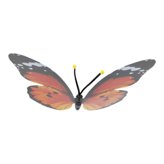 Schmetterling aus Kunststoff, mit Hänger     Groesse: 35x50cm    Farbe: rot/orange