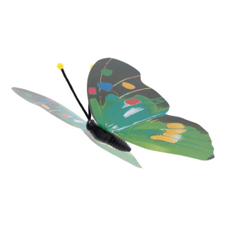 Papillon en plastique, avec suspension     Taille: 35x50cm    Color: vert/multicolore
