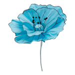 Fleur  en papier Color: bleu Size: Ø30cm X Stiel:...