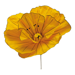 Fleur en papier, avec tige courte, flexible     Taille: Ø50cm, tige: 24cm    Color: jaune
