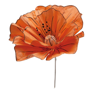 Fleur en papier, avec tige courte, flexible     Taille: Ø50cm, tige: 24cm    Color: pêche