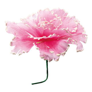 Fleur en tissu, avec tige courte, flexible     Taille: Ø40cm, tige: 18cm    Color: rose