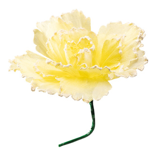 Fleur en tissu, avec tige courte, flexible     Taille: Ø40cm, tige: 18cm    Color: jaune