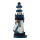 Lighthouses with decoration 4 pcs./set, out of wood     Size: 13x5x5cm    Color: blue/multicoloured